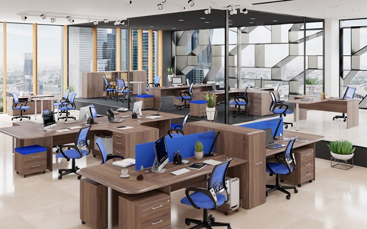Офисный комплект мебели Wave 1, два рабочих места в Магадане - изображение
