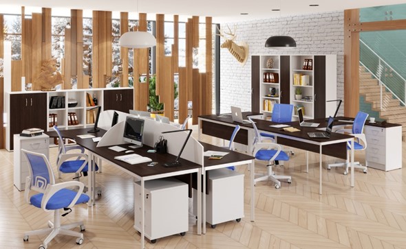 Офисный набор мебели Imago S - два стола, две тумбы в Магадане - изображение