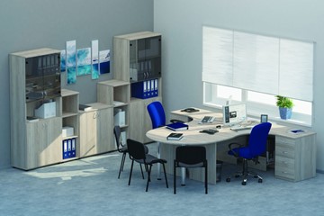 Комплект офисной мебели Twin для 2 сотрудников с совмещенными столами в Магадане - предосмотр