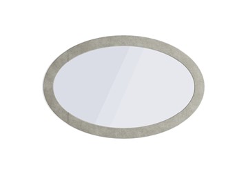 Зеркало прямоугольное овальное, Микровелюр светло-серый в Магадане