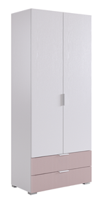 Двухдверный шкаф Зефир 108.01 (белое дерево/пудра розовая (эмаль)) в Магадане