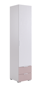 Шкаф однодверный с ящиками Зефир 107.01 (белое дерево/пудра розовая (эмаль)) в Магадане