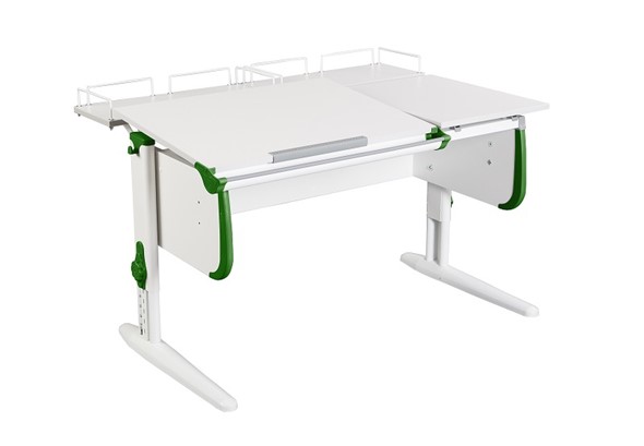 Растущий стол 1/75-40 (СУТ.25) + Polka_z 1/600 (2шт) белый/серый/Зеленый в Магадане - изображение