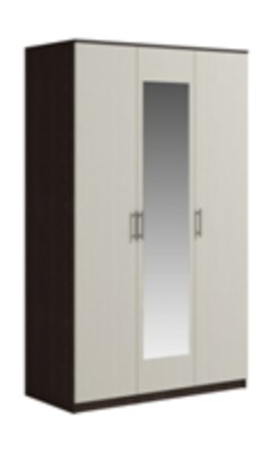 Шкаф 3 двери Светлана, с зеркалом, венге/дуб молочный в Магадане - изображение