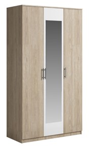 Шкаф 3 двери Genesis Светлана, с зеркалом, белый/дуб сонома в Магадане