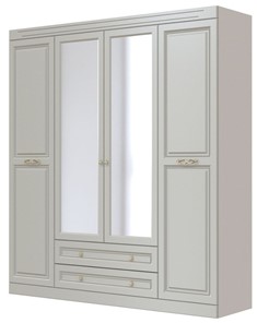 Шкаф четырехдверный в спальню Олимп ШР-4 (Фисташковый) 2 зеркала в Магадане