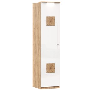 Шкаф одностворчатый с декор. накладками Фиджи 659.225, белый в Магадане
