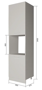 Кухонный шкаф-пенал П9 2, МДФ Софт бирюза/Белый в Магадане