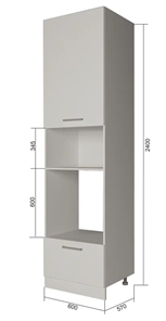 Кухонный шкаф-пенал П9 3, МДФ Софт бирюза/Антрацит в Магадане
