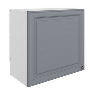Шкаф на кухню Мишель под вытяжку L600 H566 (1 дв. гл.) эмаль (белый/серый) в Магадане