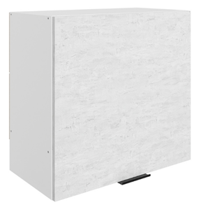 Навесной кухонный шкаф Стоун L600 Н566 (1 дв. гл.) (белый/белая скала) в Магадане