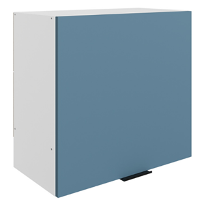 Настенный шкаф Стоун L600 Н566 (1 дв. гл.) (белый/изумруд софттач) в Магадане