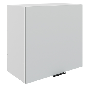 Навесной шкаф Стоун L600 Н566 (1 дв. гл.) (белый/лайт грей софттач) в Магадане