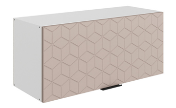 Кухонный шкаф Стоун L800 Н360 (1 дв. гл.) с фрезировкой (белый/грей софттач) в Магадане