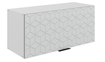 Шкаф настенный Стоун L800 Н360 (1 дв. гл.) с фрезировкой (белый/лайт грей софттач) в Магадане