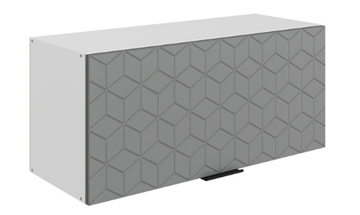 Навесной шкаф Стоун L800 Н360 (1 дв. гл.) с фрезировкой (белый/оникс софттач) в Магадане