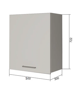 Кухонный навесной шкаф В7 50, МДФ Грей/Антрацит в Магадане