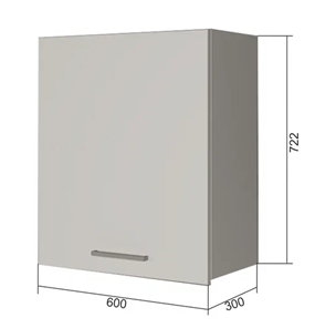 Навесной шкаф В7 60, МДФ Грей/Антрацит в Магадане