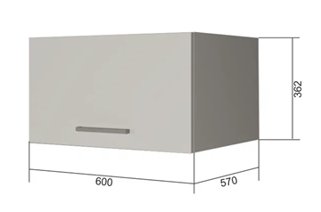 Шкаф навесной ВГ60Г, МДФ Грей/Антрацит в Магадане