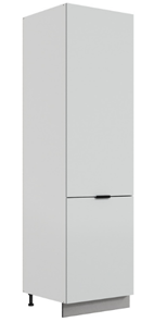 Шкаф-пенал Стоун L600 под холодильник (2 дв.гл.) (белый/лайт грей софттач) в Магадане