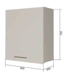 Навесной шкаф ВС7 60, МДФ Графит/Антрацит в Магадане