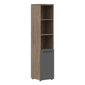 Шкаф колонна высокая с глухой малой дверью MORRIS TREND Антрацит/Кария Пальмира MHC 42.5 (429х423х1956) в Магадане
