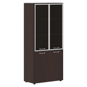Шкаф комбинированный с дверьми в алюминиевой рамке DIONI Венге DHC 85.7  (850х430х1930) в Магадане