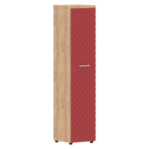 Шкаф TORR LUX TLHC 42.1 колонка с глухой дверью и топом 435х452х1958 Дуб Бофорд/ Красный в Магадане