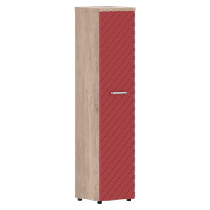 Шкаф-стеллаж TORR LUX TLHC 42.1 колонка с глухой дверью и топом 435х452х1958 Дуб Каньон/ Красный в Магадане