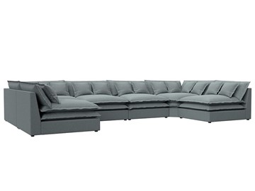 Большой П-образный диван Лига-040, Амур серый (рогожка) в Магадане