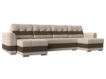 П-образный диван Честер, Бежевый/коричневый (рогожка) в Магадане