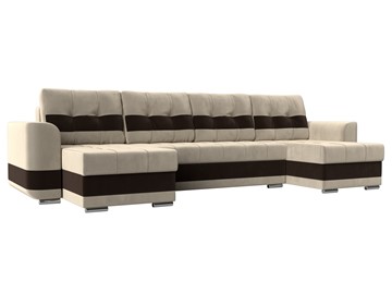 П-образный диван Честер, Бежевый/коричневый (вельвет) в Магадане