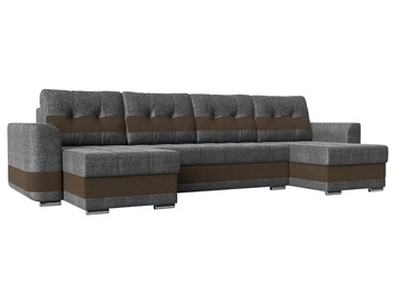 П-образный диван Честер, Серый/коричневый (рогожка) в Магадане