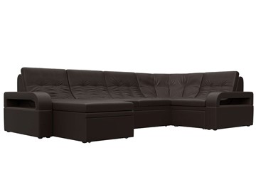 П-образный диван Лига-035, Коричневый (Экокожа) в Магадане