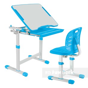 Растущий стол и стул FauDesk Piccolino III Blue в Магадане