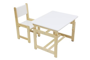 Комплект растущей детской мебели POLINI Kids ECO 400 SM 68Х55 Белый / Натуральный в Магадане