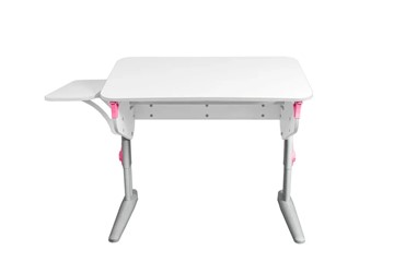 Детский стол-трансформер 5/100 (СУТ.46) + Polka_b 5/550 Рамух белый/серый/розовый в Магадане