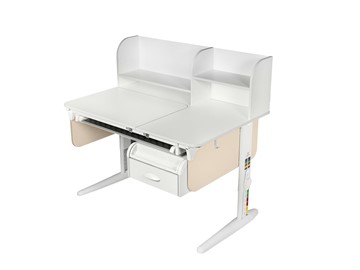 Детский стол-трансформер Lp/70-45 (СУТ.62 PRO) + Tumba 8 с лотком белый/белый/крем в Магадане