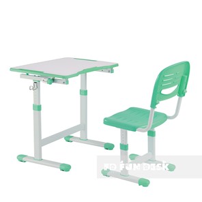 Растущий стол и стул FauDesk Piccolino II Green в Магадане