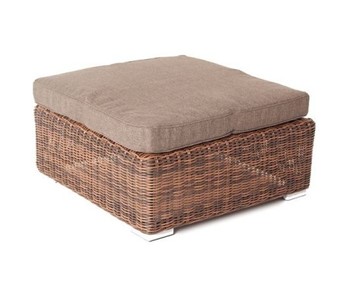 Плетеная оттоманка с подушкой Лунго коричневый Артикул: YH-S4019W-1 brown в Магадане