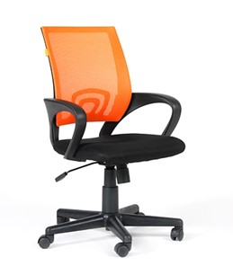 Кресло компьютерное CHAIRMAN 696 black Сетчатый акрил DW66 оранжевый в Магадане