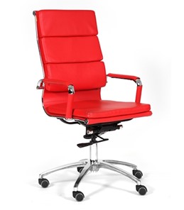Кресло офисное CHAIRMAN 750 экокожа красная в Магадане
