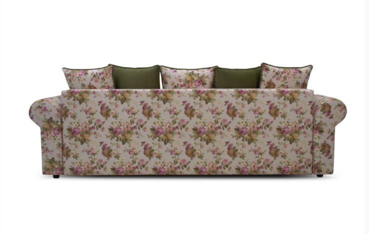 Прямой диван Ameli (Arcadia rose+shaggy green+glance bone) в Магадане - изображение 2