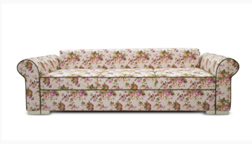 Прямой диван Ameli (Arcadia rose+shaggy green+glance bone) в Магадане - предосмотр 3