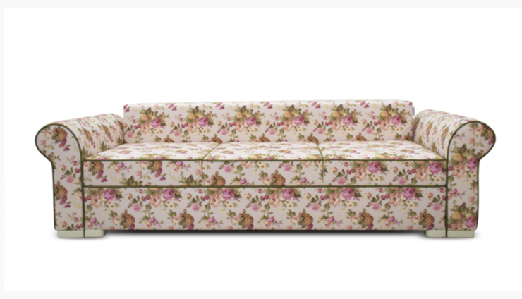 Прямой диван Ameli (Arcadia rose+shaggy green+glance bone) в Магадане - изображение 3