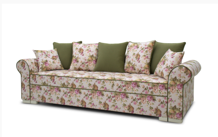 Прямой диван Ameli (Arcadia rose+shaggy green+glance bone) в Магадане - изображение 1