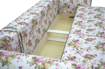 Прямой диван Ameli (Arcadia rose+shaggy green+glance bone) в Магадане - предосмотр 5