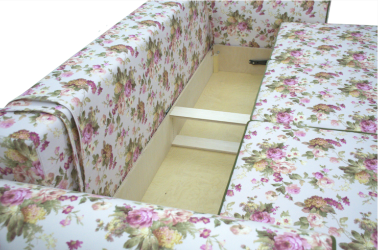 Прямой диван Ameli (Arcadia rose+shaggy green+glance bone) в Магадане - изображение 5