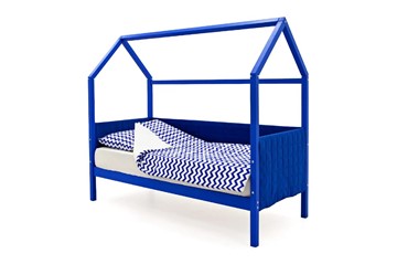 Кровать-домик «Svogen синий» мягкая в Магадане - предосмотр