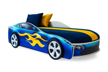 Кровать-машина в детскую Бондимобиль синий в Магадане - предосмотр